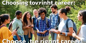 Group of people exploring career options outdoors together.